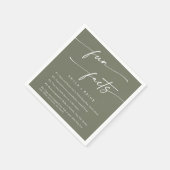 Serviette En Papier Boho Chic Olive Green Mariage Fun Fact Napkins (Coin)