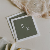 Serviette En Papier Boho Chic Olive Green Monogrammes serviettes