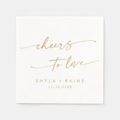 Serviette En Papier Boho Chic or et blanc brille pour aimer Mariage (Devant)