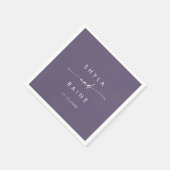 Serviette En Papier Boho Chic Plum violet Monogram Mariage serviettes (Coin)