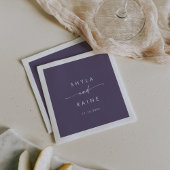 Serviette En Papier Boho Chic Plum violet Monogram Mariage serviettes