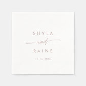 Serviette En Papier Boho Chic rose vierge Monogramme Mariage Napkins (Devant)