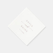 Serviette En Papier Boho Chic rose vierge Monogramme Mariage Napkins (Coin)