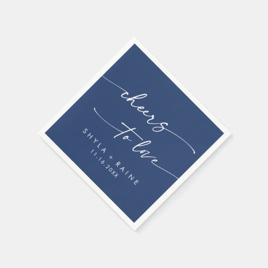 Serviette En Papier Boho Chic Royal Blue encourage à aimer le Mariage (Coin)