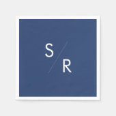 Serviette En Papier Boho Chic Royal Blue Monogrammes serviettes (Devant)