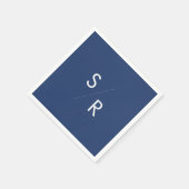 Serviette En Papier Boho Chic Royal Blue Monogrammes serviettes (Coin)