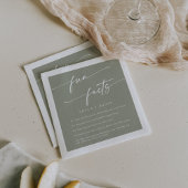 Serviette En Papier Boho Chic Sage Vert Mariage Fun Fact Naples
