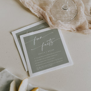 Serviette En Papier Boho Chic Sage Vert Mariage Fun Fact Naples
