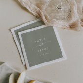 Serviette En Papier Boho Chic Sage Vert Monogramme Mariage Napkins