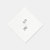 Serviette En Papier Boho Chic Silver Gris Monogrammes serviettes (Coin)