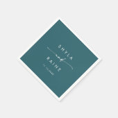 Serviette En Papier Boho Chic Turquoise Monogramme Mariage Napkins (Coin)