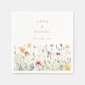 Serviette En Papier Boho Chic Wildflower Wedding (Devant)