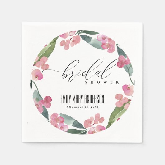 SERVIETTE EN PAPIER BOHO CHRIST ROSE THORE BLOOM FÊTE DES MARIÉES CADR (Devant)