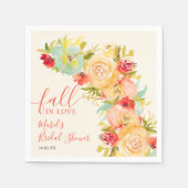 Serviette En Papier Boho Chute amoureuse aquarelle fleurie douche nupt (Devant)