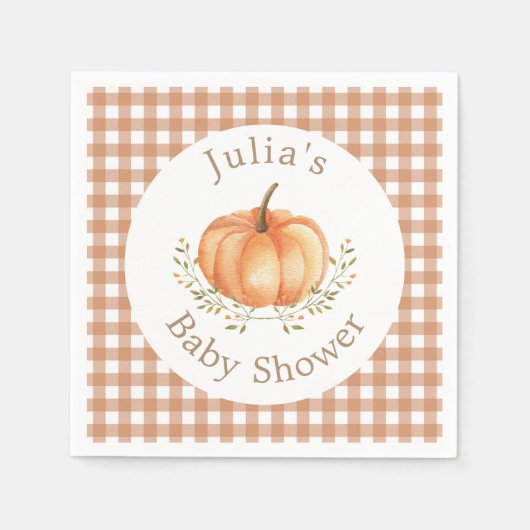 Serviette En Papier Boho Citrouille Automne Autumn Foliage Baby shower (Devant)