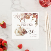 Serviette En Papier Boho Citrouille Autumn Bloom 1er anniversaire (En situation)