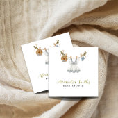 Serviette En Papier Boho Clothesline Girl bleu blanc et vert