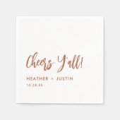 Serviette En Papier Boho Country Cheers Y'all Texas Mariage (Devant)