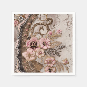 Serviette En Papier Boho Cowgirl Western Floral Mariage Napkins