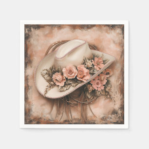 Serviette En Papier Boho Cowgirl Western Floral Mariage Napkins
