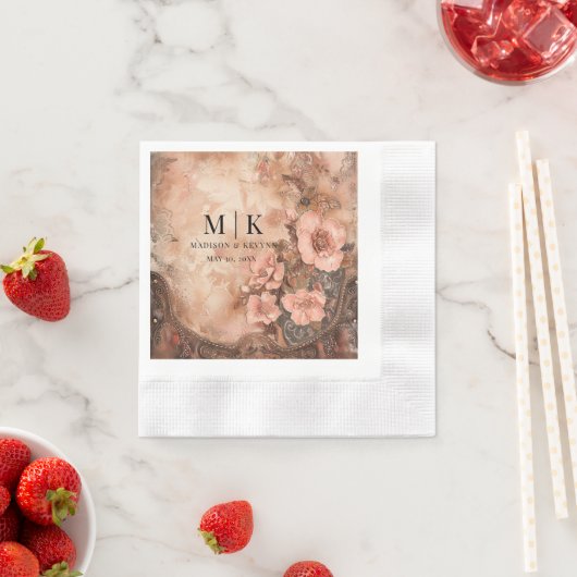 Serviette En Papier Boho Cowgirl Western Florals Mariage (En situation)