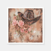 Serviette En Papier Boho Cowgirl Western Florals Mariage Napkins (Devant)