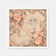 Boho Cowgirl Western Florals Mariage Napkins