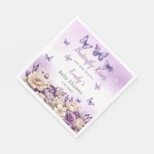 Serviette En Papier Boho Cute Aquarelle Floral Butterfly Baby shower (Coin)