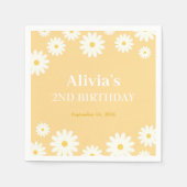 Serviette En Papier Boho Daisy Deux Floral Golden Bohemian 2e Annivers (Devant)