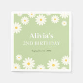 Serviette En Papier Boho Daisy Deux Floral Green Bohemian 2e Anniversa (Devant)