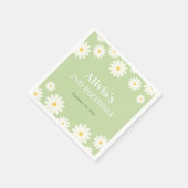 Serviette En Papier Boho Daisy Deux Floral Green Bohemian 2e Anniversa (Coin)
