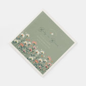 Serviette En Papier Boho Daisy Floral Sage Green Baby in Bloom Shower (Coin)