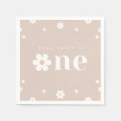 Serviette En Papier Boho Daisy Premier anniversaire Napkin (Devant)