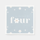 Serviette En Papier Boho Daisy Quatrième anniversaire Napkin (Devant)