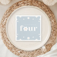Boho Daisy Quatrième anniversaire Napkin