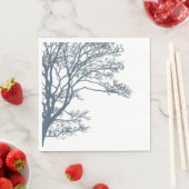 Serviette En Papier Boho d'arbre simple bleu (En situation)