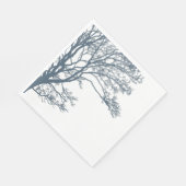 Serviette En Papier Boho d'arbre simple bleu (Coin)