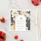 Serviette En Papier Boho Dark Floral Greenery Mariage botanique (En situation)