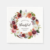 Serviette En Papier Boho d'automne fleurit Thanksgiving personnalisé (Devant)