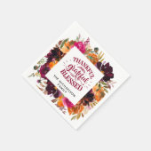 Serviette En Papier Boho d'automne Personnalisé Floral Thanksgiving (Coin)