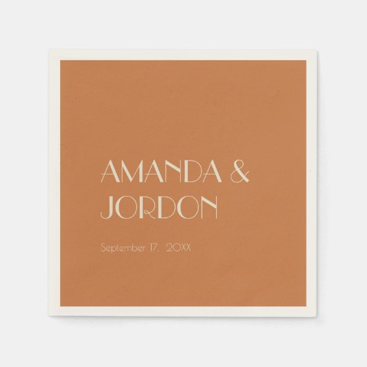 Serviette En Papier Boho Deco d'automne | Cocktail Mariage en terre cu (Devant)