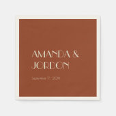 Serviette En Papier Boho Deco d'automne | Cocktail Mariage rouille (Devant)