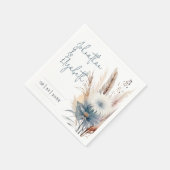 Serviette En Papier Boho d'hiver Mariage Floral | BLANCHE (Coin)
