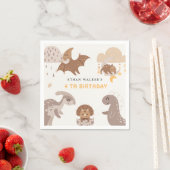 Serviette En Papier Boho Dinosaur Fête Animaux Anniversaires de enfant (En situation)