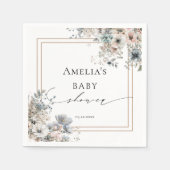 Serviette En Papier Boho doux Floral Élégant Baby shower bohème (Devant)
