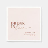 Serviette En Papier Boho Drunk In Love Blush Terracotta Mariage (Devant)
