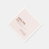 Serviette En Papier Boho Drunk In Love Blush Terracotta Mariage (Coin)