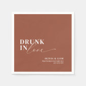 Serviette En Papier Boho Drunk In Love Terracotta Mariage rouille (Devant)
