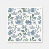 Serviette En Papier Boho Dusty Blue Floral Mariage (Devant)