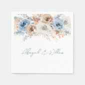 Serviette En Papier Boho Dusty Blue : Réception de mariage floral bohè (Devant)